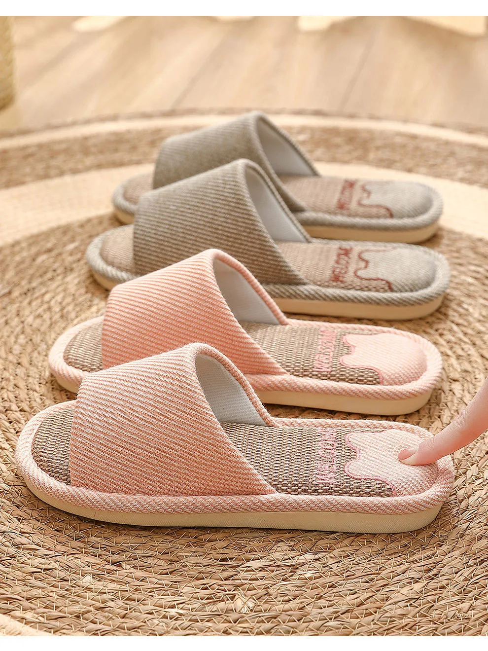 Breathable Open Toe Slippers - Non-Slip Indoor Slides for Men and Women