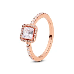 Elegant 925 Sterling Silver Crown Love Heart Wishbone Ring with Rose Gold Crystal - 8 (32)