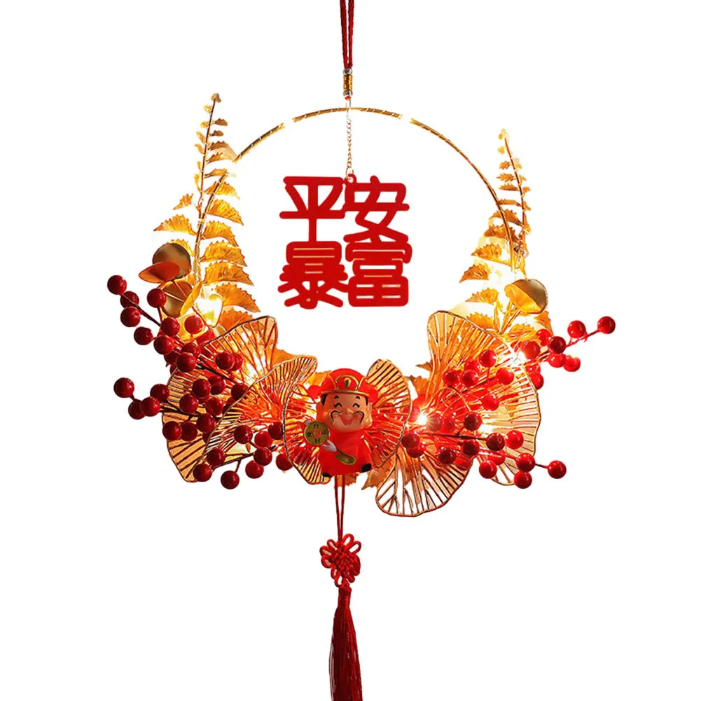 

Holiday New Year Decorations Spring Festival Wreath Festival Decor Chinese New Year Decoration Lamp Pendant Led Red