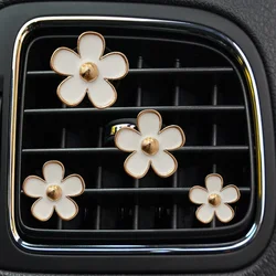 Floral Car Vent Air Freshener Clips - Aromatherapy Perfume with Cute Flower Design (White - 4PCS)