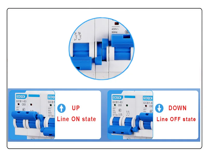 bloqueio, poder duplo, MTS, 400V, C.A., 6A-63A,