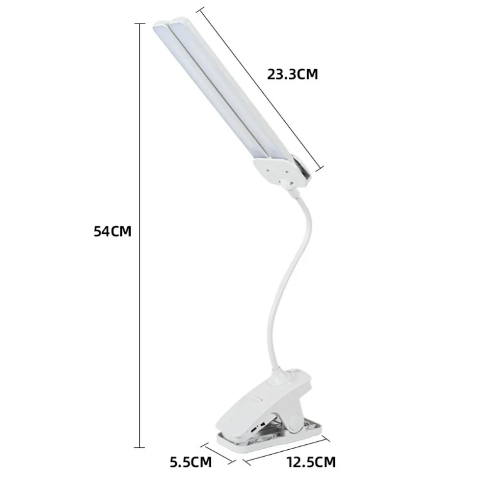 USB 충전식 클립형 LED 책상 램프 - 학생용 눈 보호 독서등, 기숙사/침실용 휴대용 소형 공부용 램프