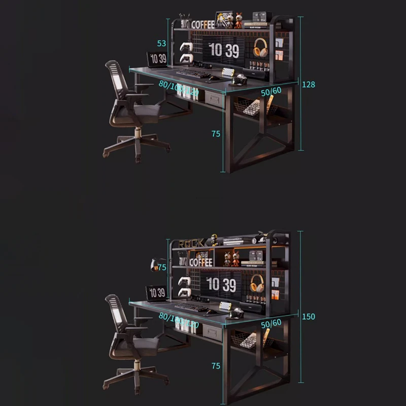 Description Picture 2 of itemEuropean Wooden Computer Desks Storage Desktop Gaming Table Home Office Furniture Student Writing Desk Integrated Desk Bookshelf