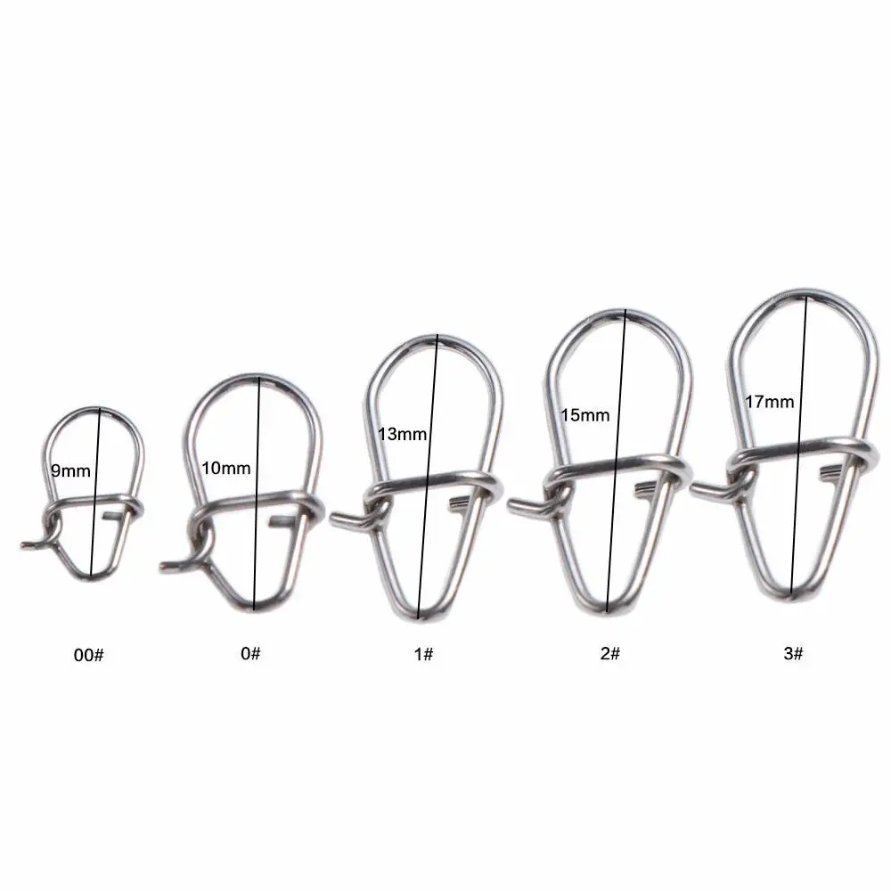Stainless Steel Lock Snap Connector Fishing Hooked Snap Pin Swivel Lure Connector Lures Hooks Clips Fishing Lure Connector