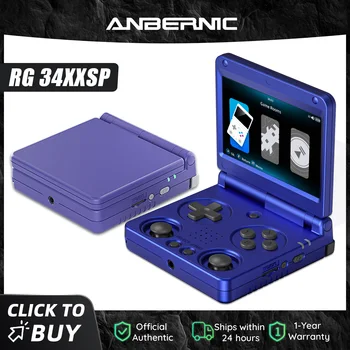 Anbernic RG34XXSP 3.4-Inch IPS Linux 64-bit Game Console H700 quad-core 1GB Retro Game Player HD-Connect To TV RG 34XXSP 3300mAH 1
