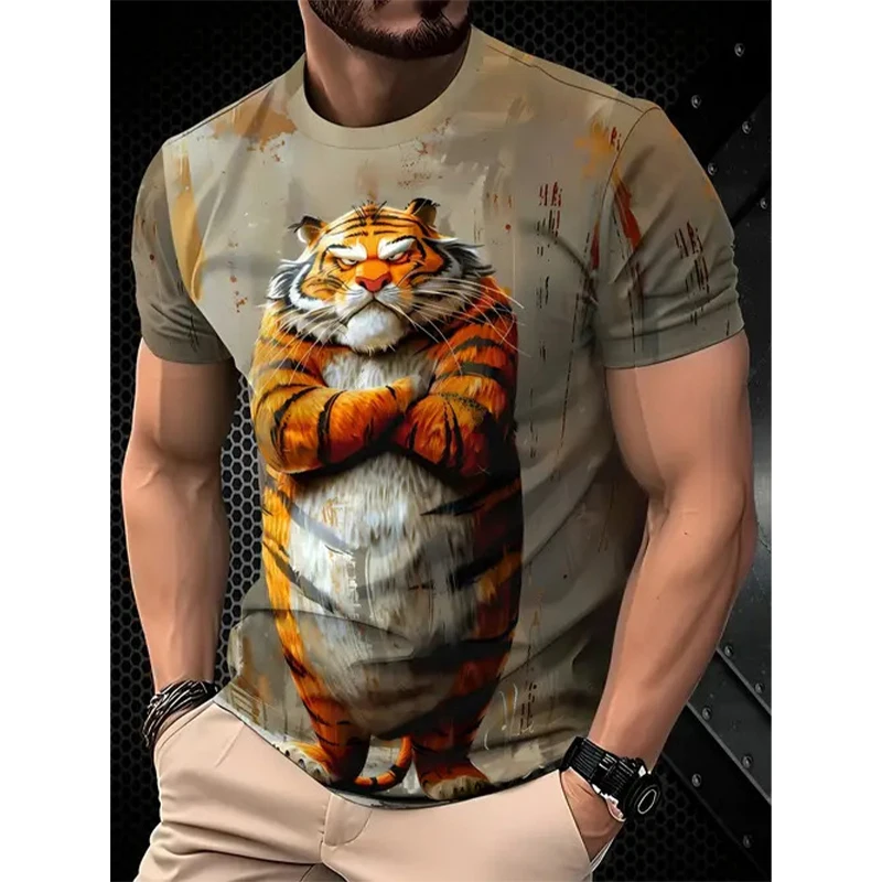 Mens Funny Animal Print Short Sleeve T Shirt