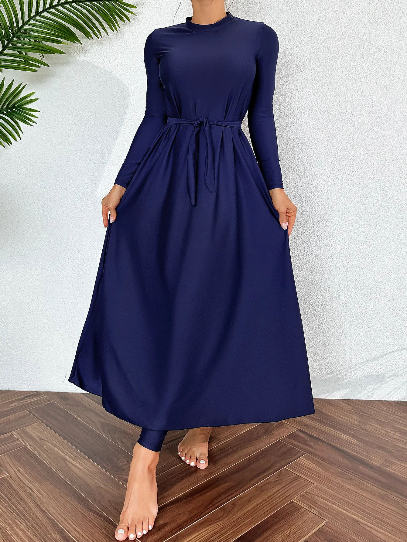Stylish conservative swimwear outfit for Muslim women with elegant flow