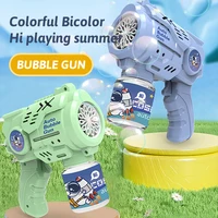 12 Hole Children's Astronaut Bubble Machine Fully Automatic Handheld Bubble Blowing Gun without Battery and Bubble Water 2