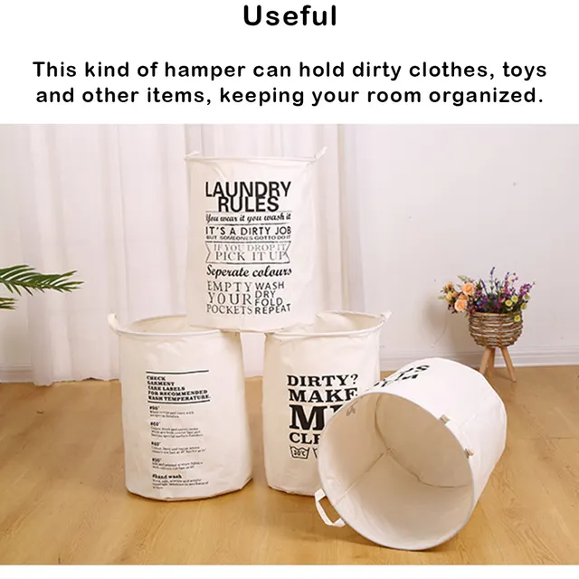 Mosoda Kosár Nappali Akadályozó Ruhák Tároló Szervező Fogantyú Mosható, Újrahasznosítható Háztartás 2 Típusú