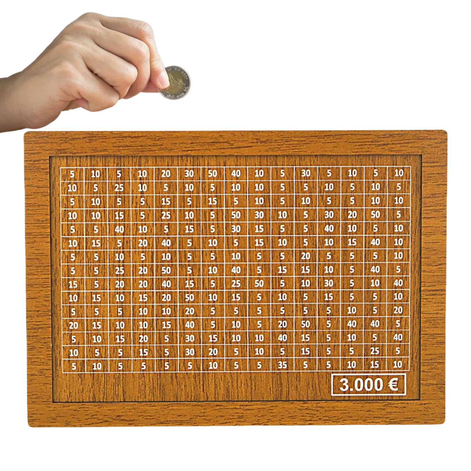 Wooden Savings Box Money Saver with Money Target and Numbers Retro Cash Saver Box Bank Coin