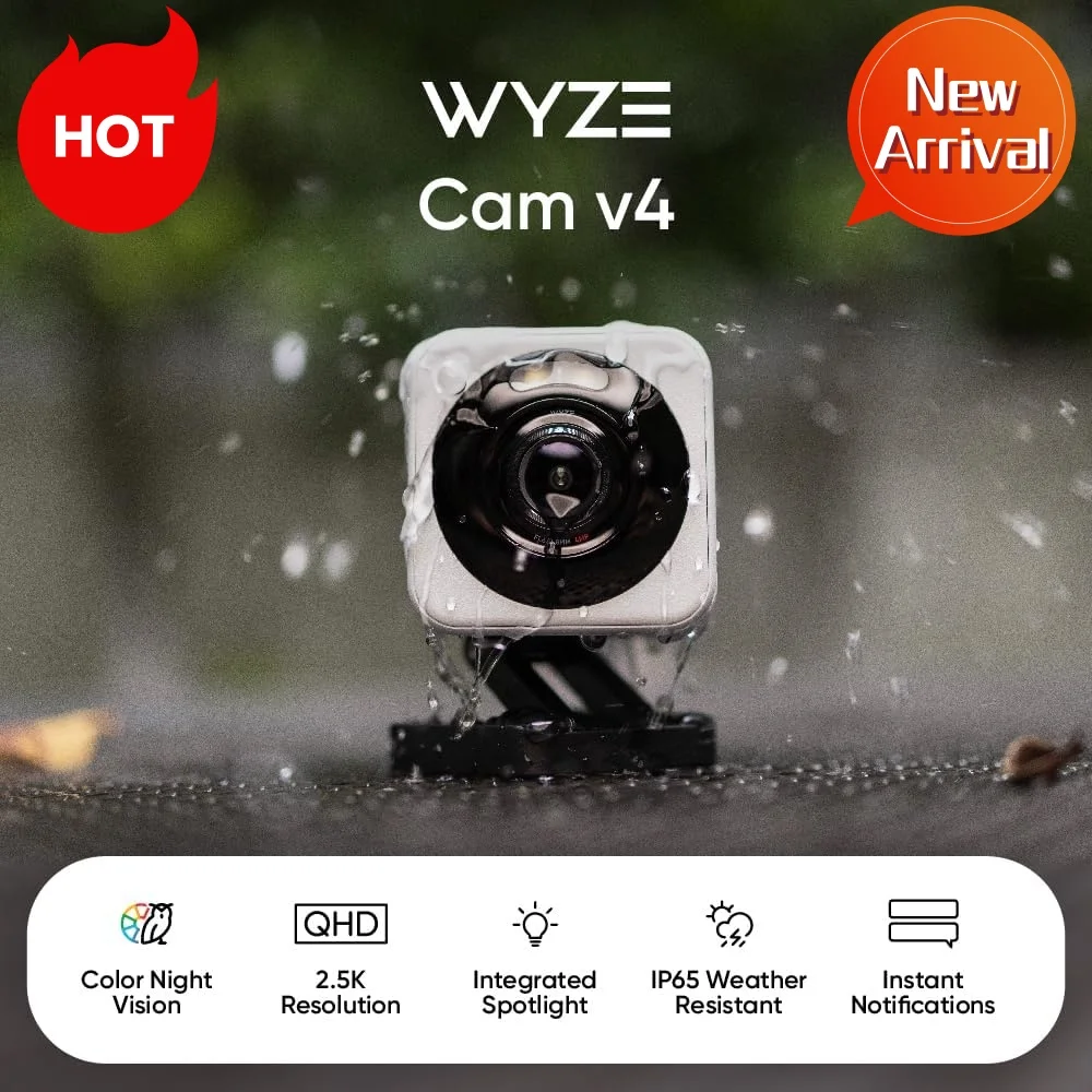Wyze Cam Og Specs WPT400 4MP WiFi Pan Tilt Camera, Sound Human