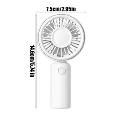 Compact USB Rechargeable Quiet Portable Fan with 3 - Speed Adjustable Settings (White)