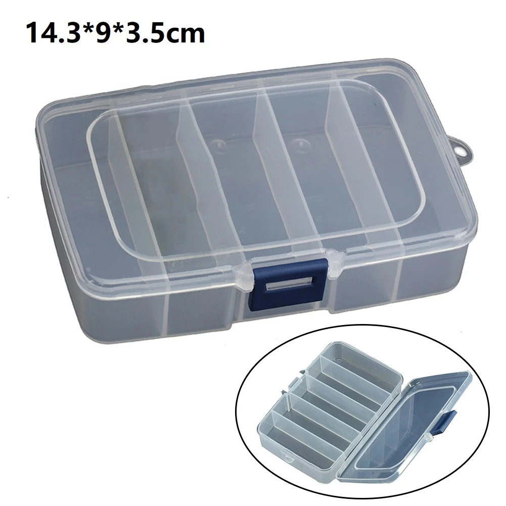 Estuche de almacenamiento de 5 compartimentos, organizador de herramientas, caja de aparejos de pesca de plástico, equipo de impermeable, anzuelo de señuelo de pescado, almacenamiento de cebo| | - AliExpress