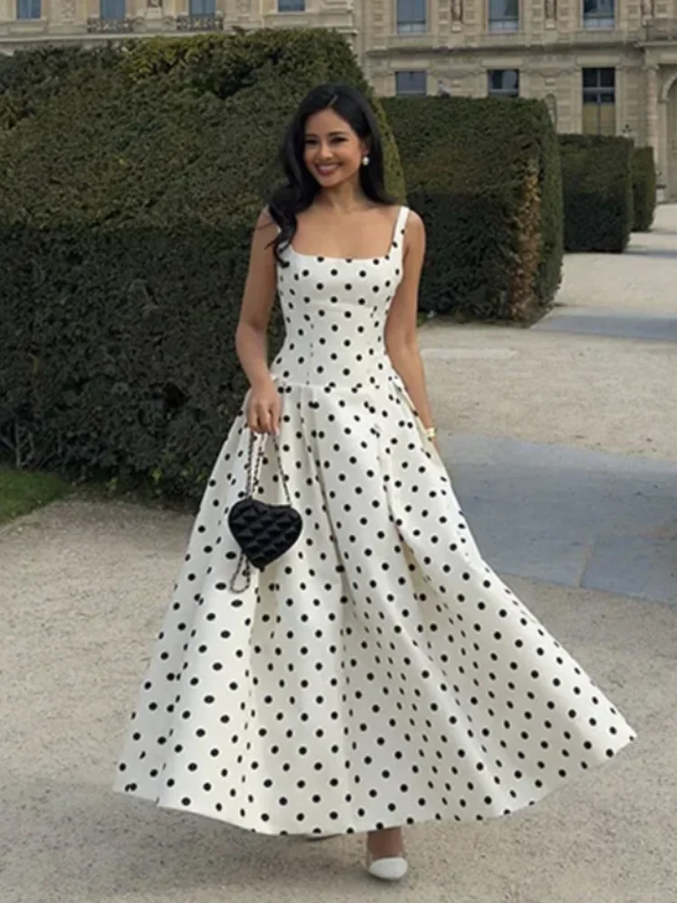 Womens Dresses Polka Dot Maxi Dress White Vero Moda White Polka