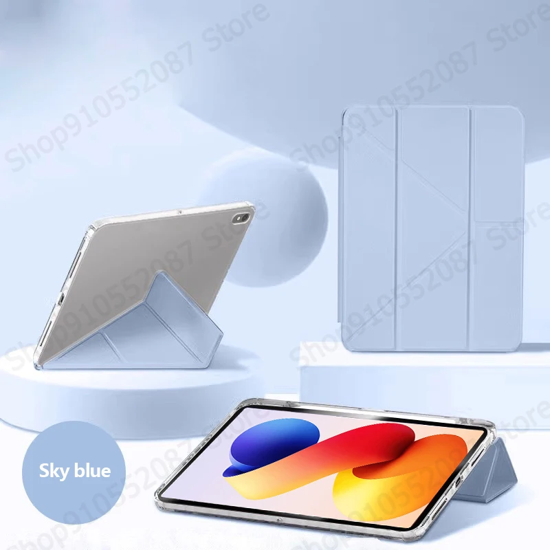 Premium Smart Folio PU Leather Case with Pen Holder and Acrylic Hard Back Stand, 12.1 inch