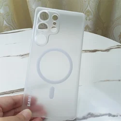 Slim Ice Mist Transparent Magnetic Shockproof Case with Bumper Protection - Galaxy S25 Ultra (White)