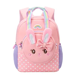 Kindergarten Multifunctional Children's Backpack Cartoon Rabbit Girls School Bags Light Spine Protection Toddler Kids Backpack