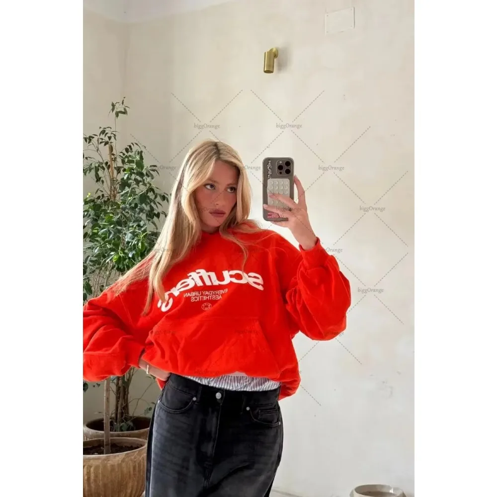 2025 Europe and The United States Street Fashion Hoodie Personality Harajuku Letter Printed Clothing Oversized Sweatshirt 3