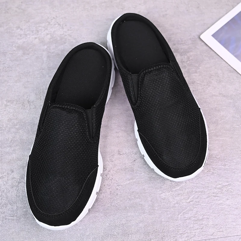 Men Casual Mules Mesh Slippers Closed Toe Half Slipper Breathable Male Flats Shoes Outdoor Slip-on Footwear Casual Loafers Casual Shoes