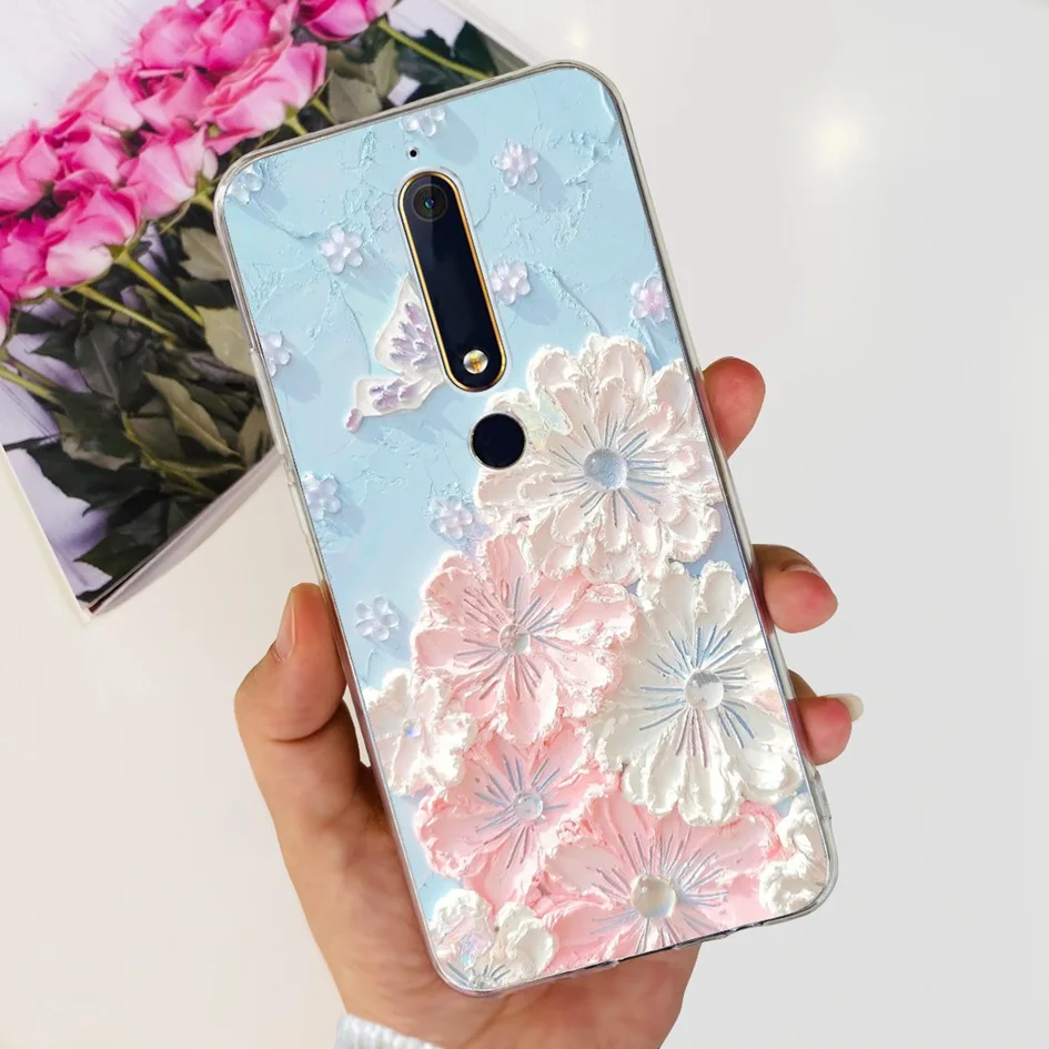 Fashion Flower Soft Silicone Bumper Phone Case in Pink