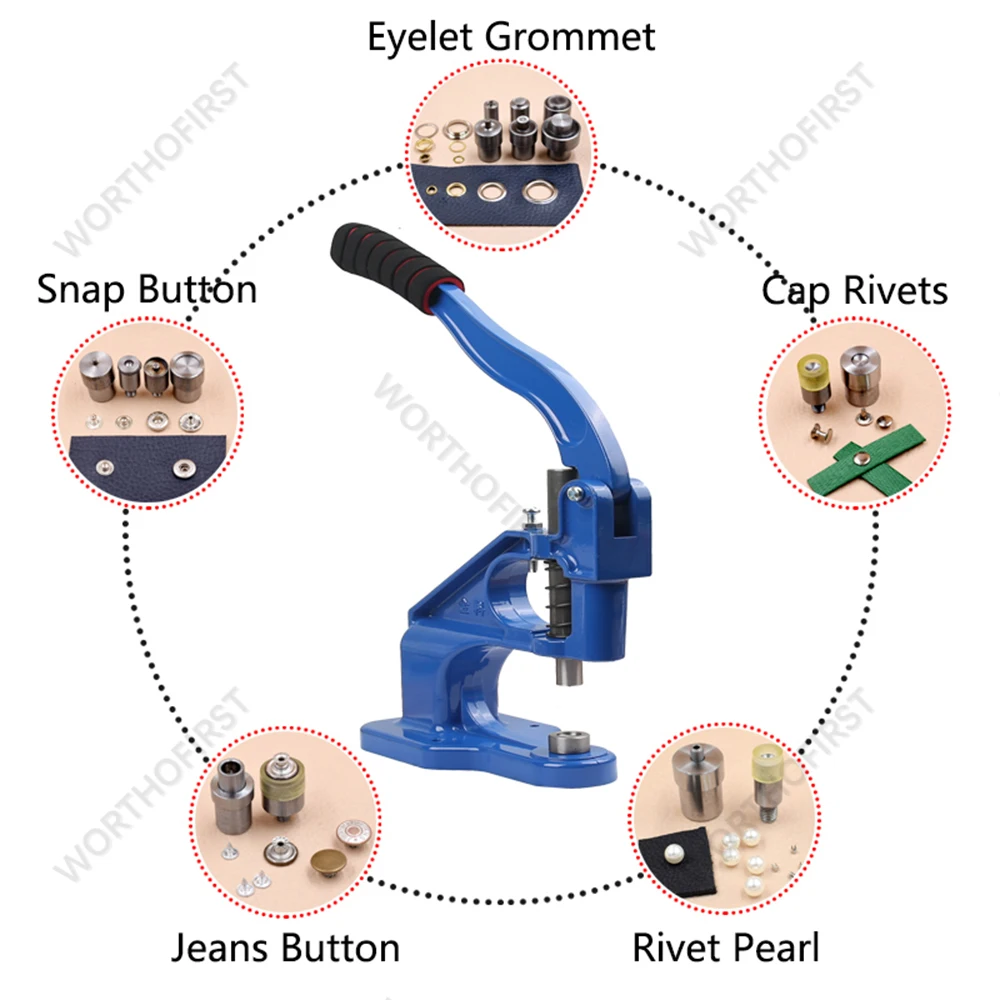 Snap Buttons Tools Sewing Buttons Hand Press Machine Dies for Leathercraft Clothing Jeans