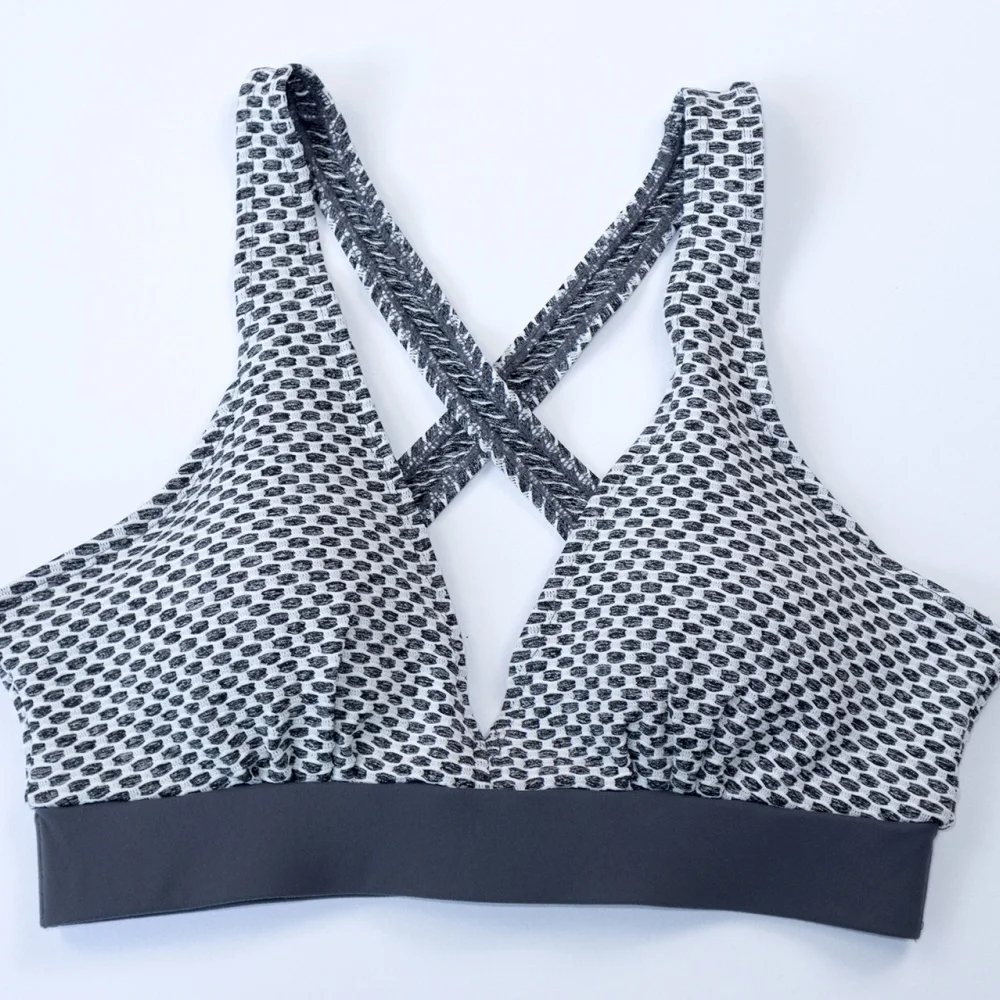 Sexy Women Seamless Cross Back Fitness Yoga Bra Push Up Sports Impact Yoga Vest High Strength Shockproof Underwear 6