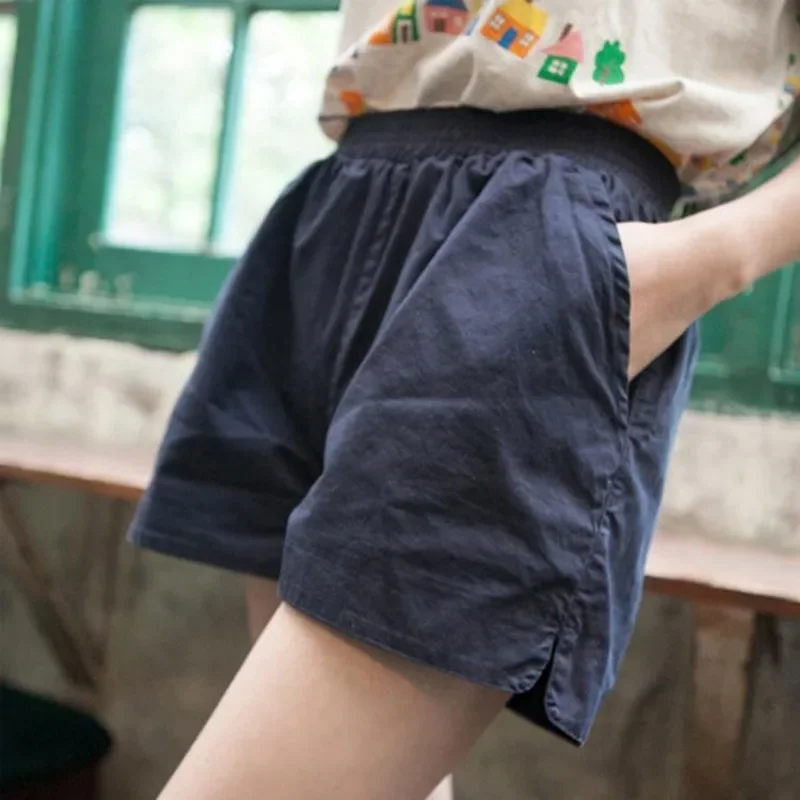 Leisure Shorts Women's Loose Cotton Korean Version High Waisted Oversized Slimming Wide Leg Sports Hot Pants Summer New Style