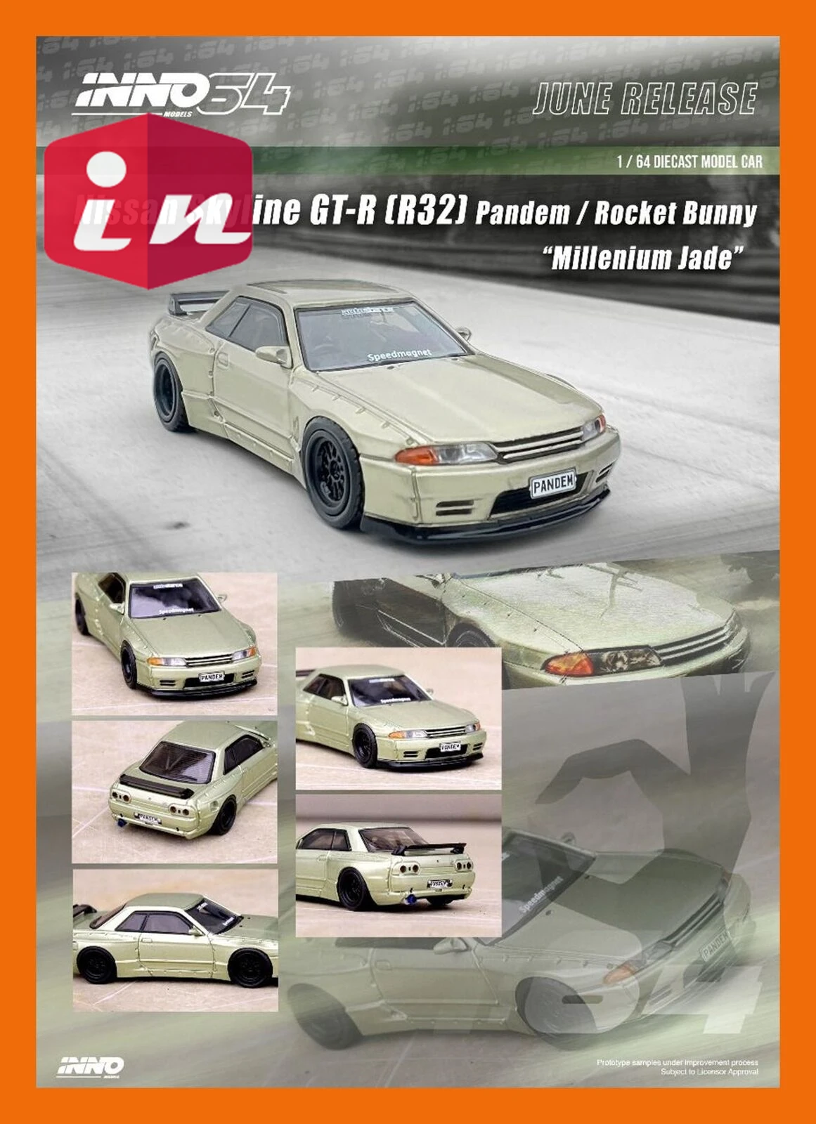 

INNO64 64 SKYLINE GT-R (R32) PANDEM ROCKET BUNNY DieCast Model Car Collection Limited Edition