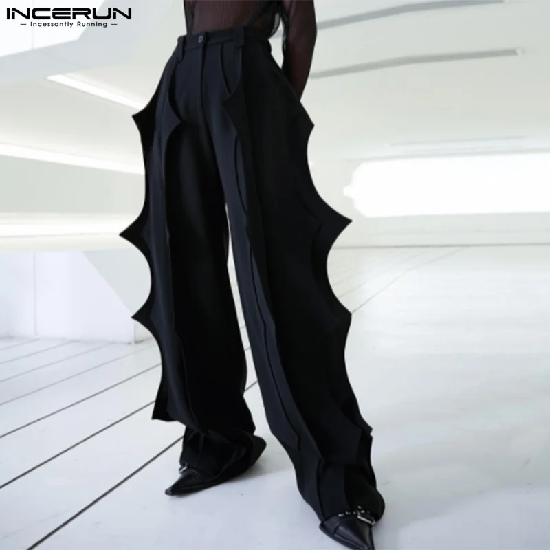 

2023 Men Irregular Pants Button Solid Color Loose Joggers Trousers Men Streetwear Fashion Casual Pantalones Hombre S-5XL INCERUN