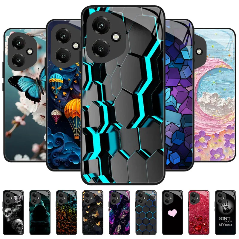 Enhanced Tempered Glass Shockproof Phone Case with Hard PC Back Cover and Bumper Protection