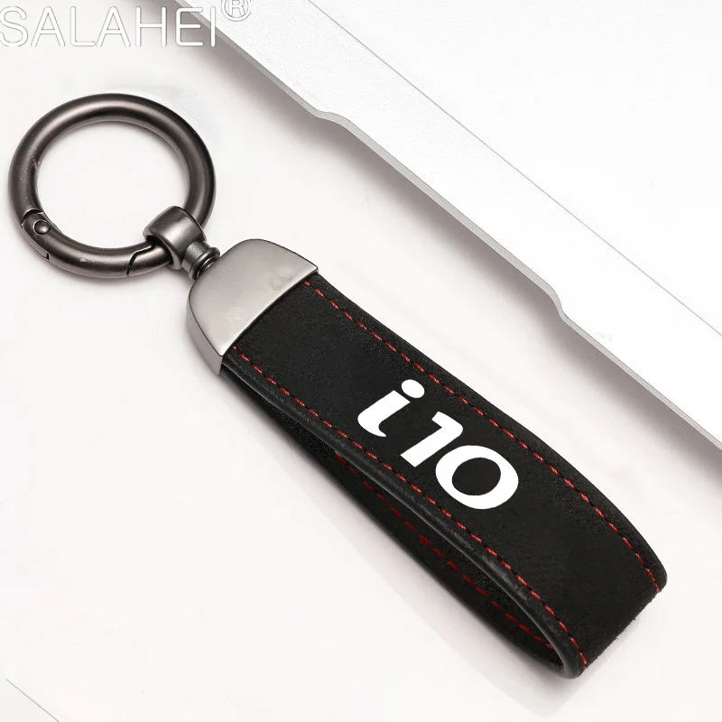 

Suede Car Keychain Pendant Keyring Gift For Hyundai I10 I20 I30 I40 Creta Ioniq Santafe Palisade Solaris Azera Ix35 Starex Equus
