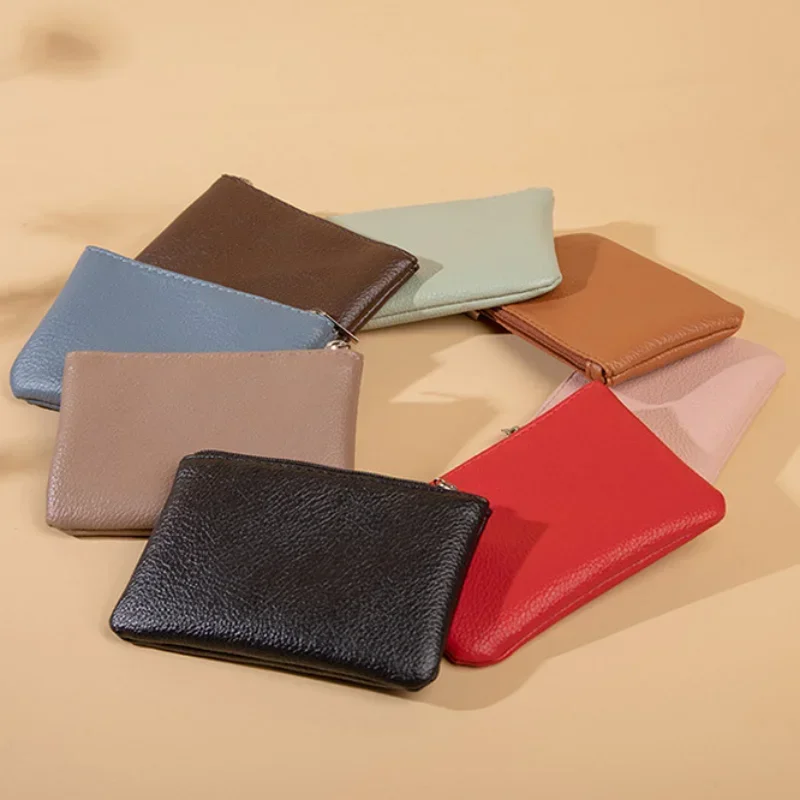 Lichee Pattern Zipper Coin Purse Multifunctional Keys ID Credit Card Holder Bag Portable Wallet Fashion for Women Men Package