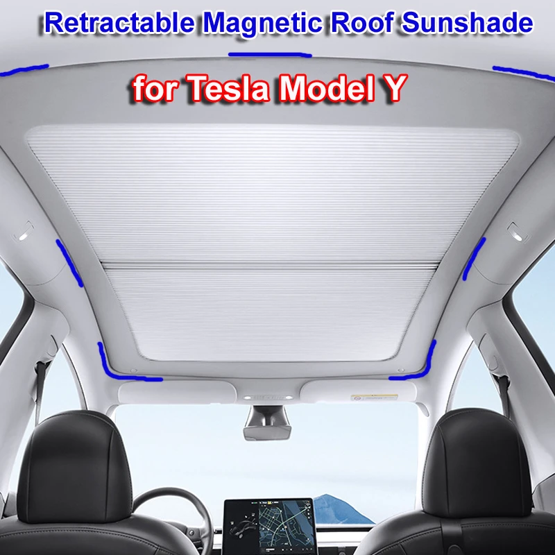 For Tesla Model Y Retractable Sunroof Sunshade Roof Sun Shade