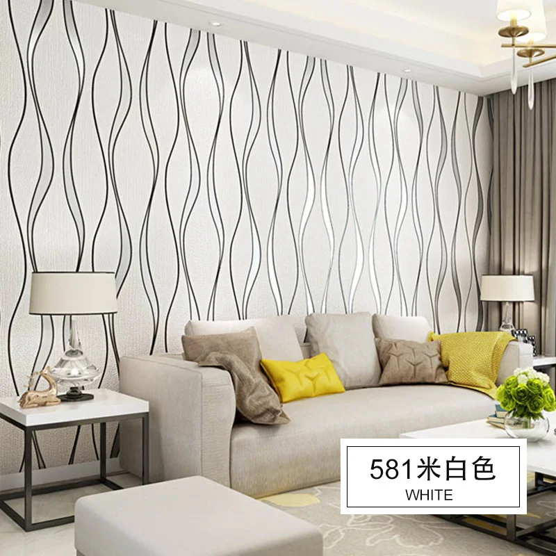 3D 줄무늬 벽지, 거실 배경 벽지, 곡선 줄무늬 TV 배경 벽지, W27