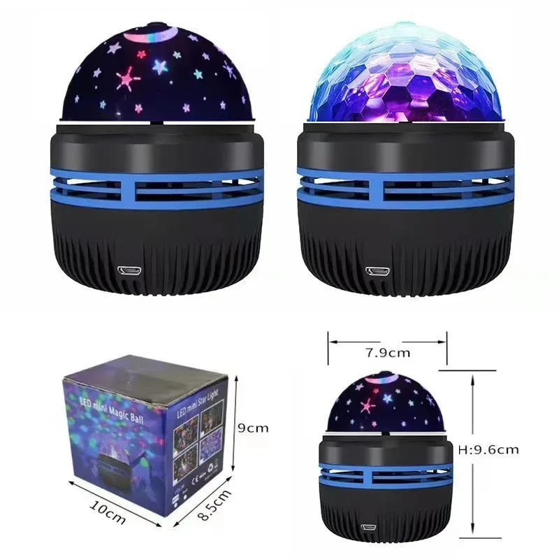 LED Starry Sky Projector USB 360° Rotating Color Changing Magic Moon Star Ball for Bedroom Kids Christmas Valentine's Atmosphere