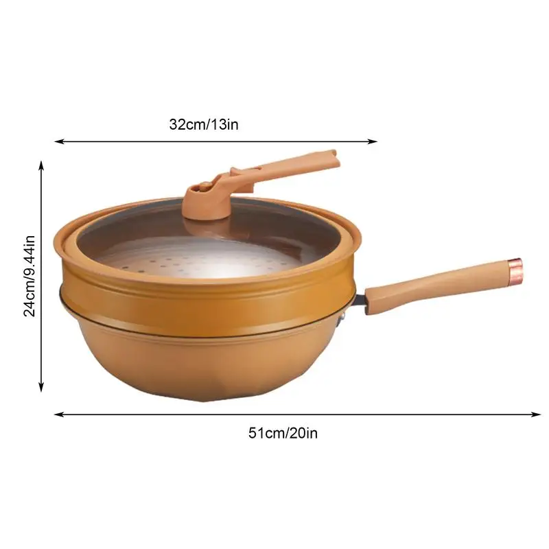 Non Stick Wok Instantaneous Heating Cooking Pan For Deep Frying Kitchen Utensils With Rapid Heat Transfer For Eggs Fish Home use images - 6