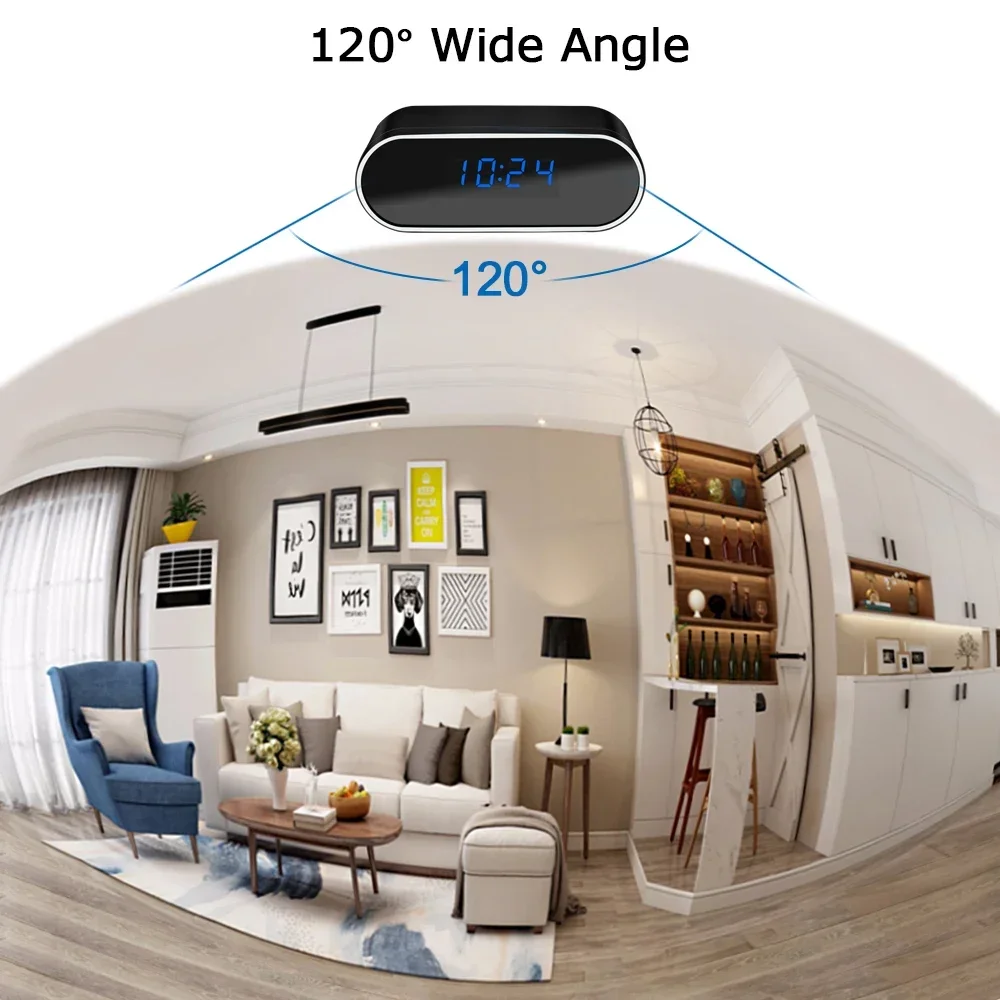 Mini Digital Camera Clock Full HD 1080P WIFI Control Night Vision DVR Camcorder Motion Detection Home Surveillance Monitor Video