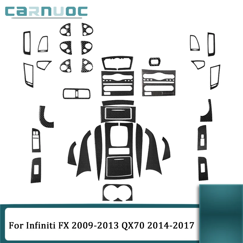 

Carbon Fiber Black Stickers For Infiniti FX 2009 2010 2011 2012 2013 QX70 2014 2015 2016 2017 Car Styling Interior Accessories