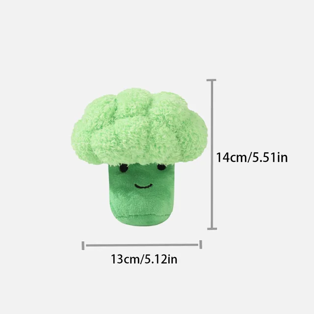 Plush Broccoli Dog Toy, Squeaky Chew Toy for Large Dogs & Corgis, Boredom Relief Companion Toy, Pet Molar Teething Supplies 5