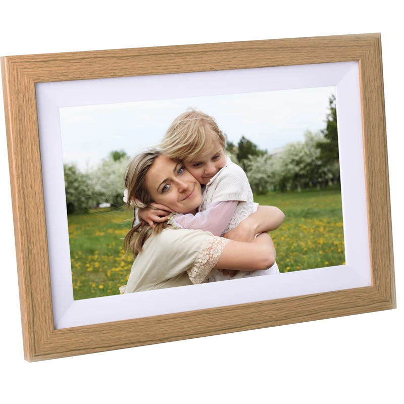 10.1 inch wifi cloud digital photo frame ios Android APP remote digital photo frame wooden digital frame