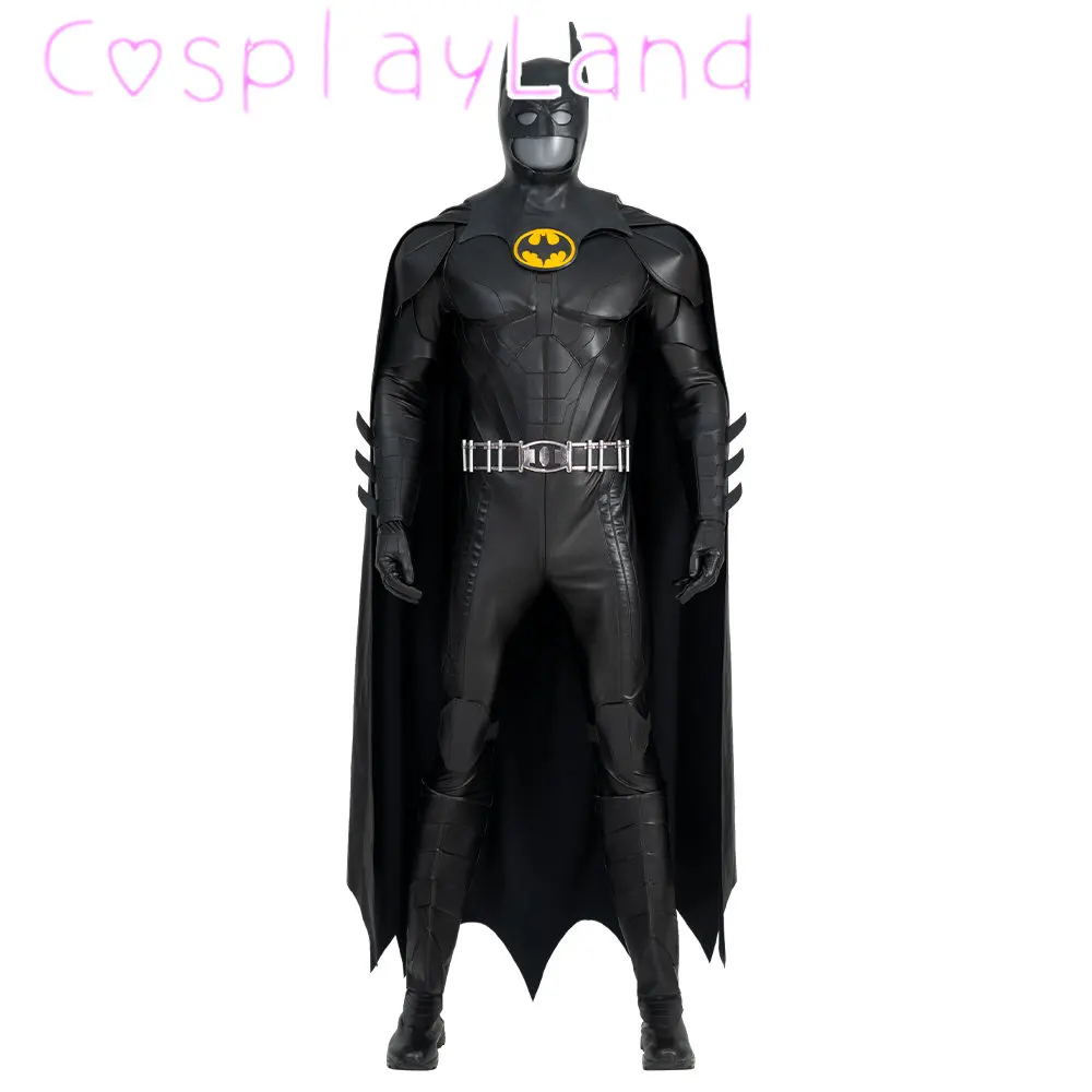 New Movie Barry Bat Cosplay Bruce Wayne Printing Jumpsuit Superhero Battle Costume Outfit Man Suit Cloak Mask Shoes