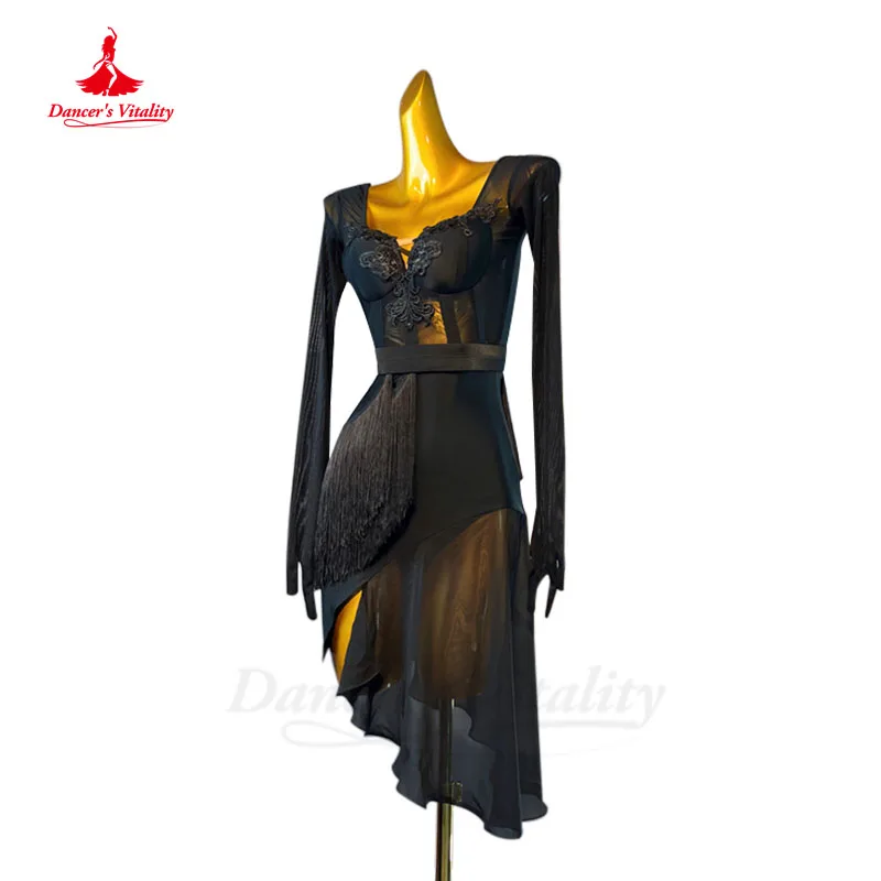 

Latin Dance Competition Dress for Women Art Exam Training Performance Clothing Cha Cha Rumba Professional Costume Latin Dresses