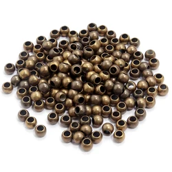 Bulk Pack of Assorted Round Beads - High Quality CCB Big Hole Spacer Beads for DIY Crafts and Clothing Accessories (Antique Bronze)