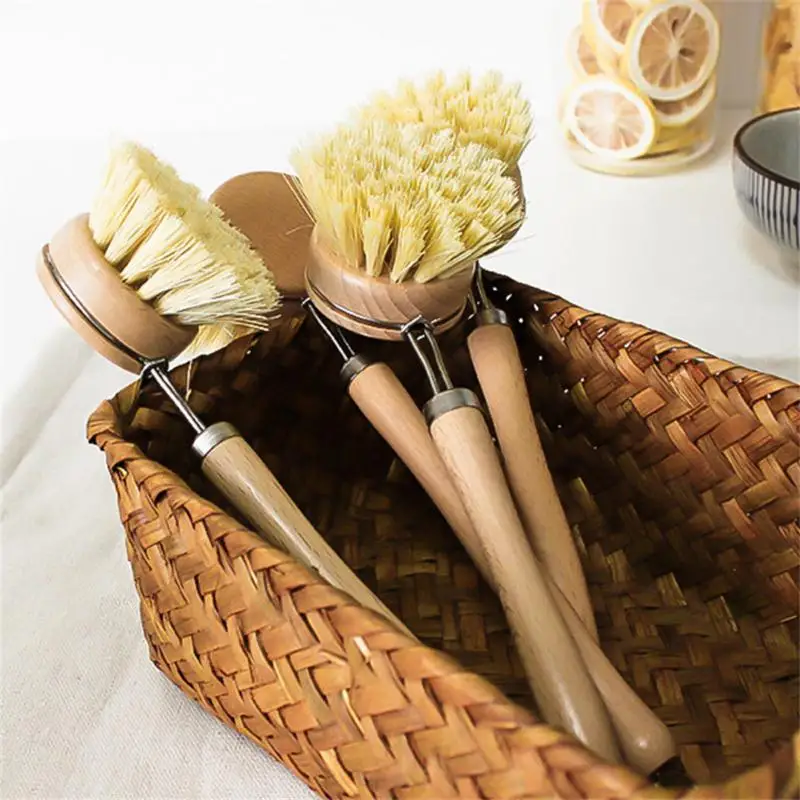1pc Bamboo Dish Brush Scrub Brush with Durable Bristles for Kitchen Sink,  Pots, Pans,Baking Sheet,Cast Iron Skillet Dishes - AliExpress