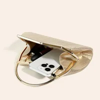 Pleated Evening Handbag Women Top Handle Glitter Day Clutch Ladies Wedding Dinner Dressed Clip Bag Diamond Party Purse Gold - Image 5
