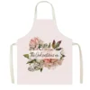 Christian Bible Verse He Will Sustain You Print Apron Flower Women Men Kitchen Work Clothes BBQ Home Cooking Cleaning Aprons 2