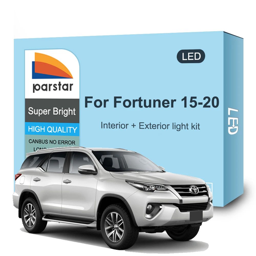 

LED Interior and Exterior Light Kit For Toyota Fortuner 2015 2016 2017 2018 2019 2020 LED Bulb Fog Lamp Turn Reverse Plate Light