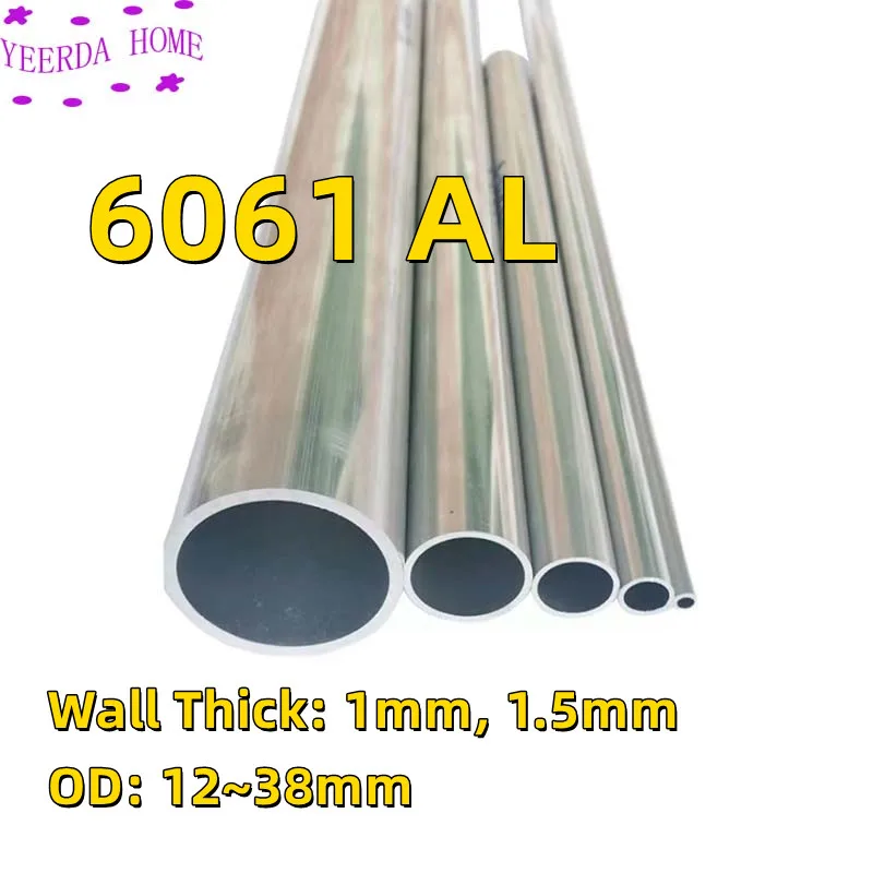 Aluminium Round Tube - EN AW-6060 (AlMgSi0.5), 45x5mm, Up To 1.5m Length, For Model Building & DIY