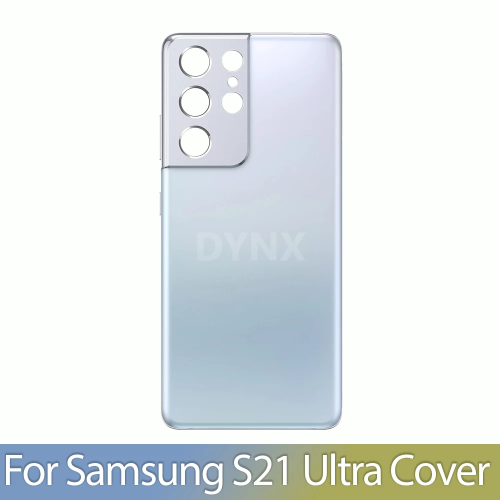 새로운 삼성 갤럭시 S21 울트라 배터리 백 커버 유리 패널 후면 도어 하우징 케이스 카메라 렌즈 교체