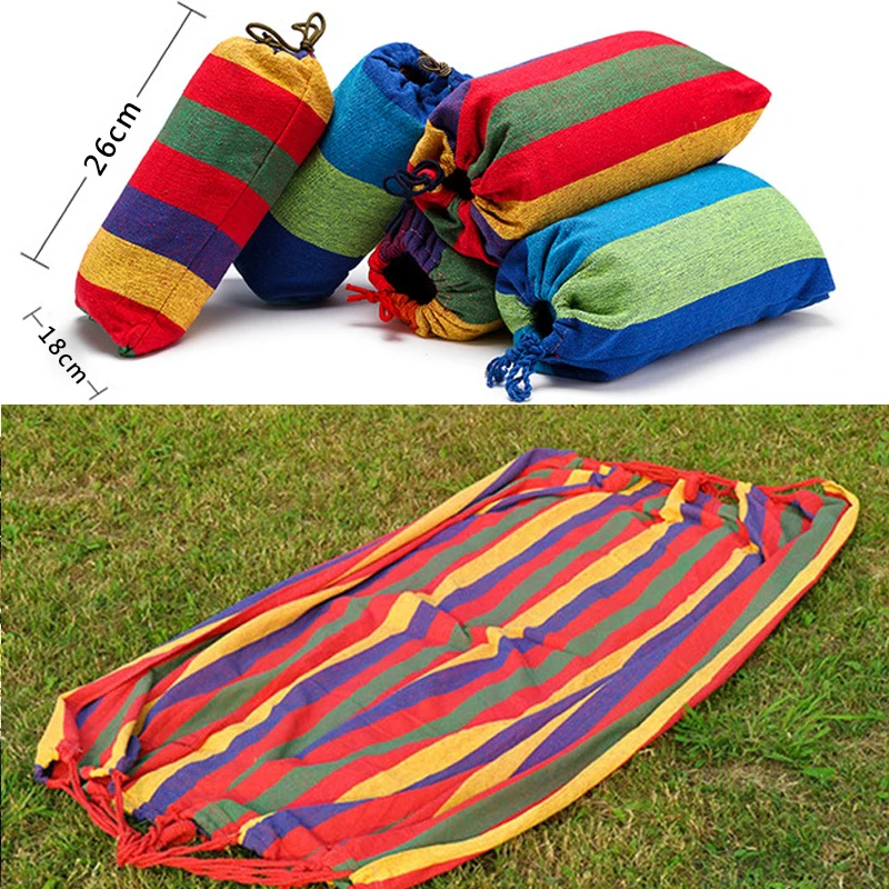 Outdoor Dikker Canvas Schommel Hangmat 1-2 Persoons Draagbare Outdoor Camping Hangmat Ophangbed